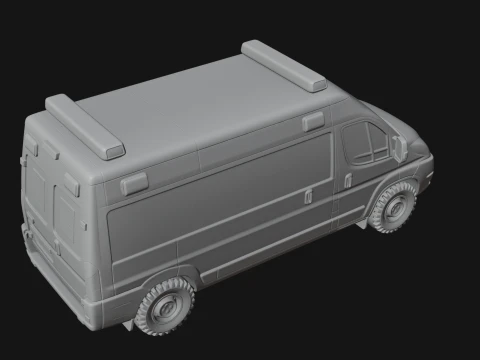 Ambulance Van Model Design 1 - 3D Print Model 3D Print Model