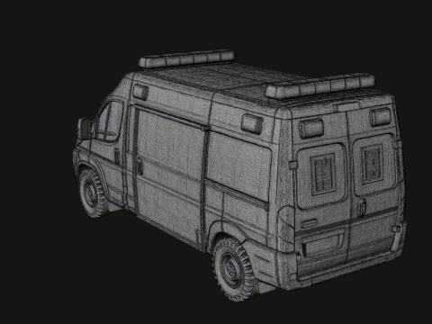 Ambulance Van Model Design 1 - 3D Print Model 3D Print Model
