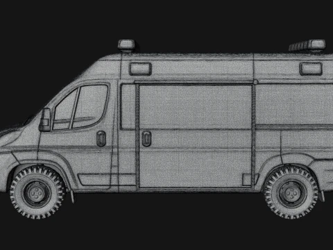 Ambulance Van Model Design 1 - 3D Print Model 3D Print Model