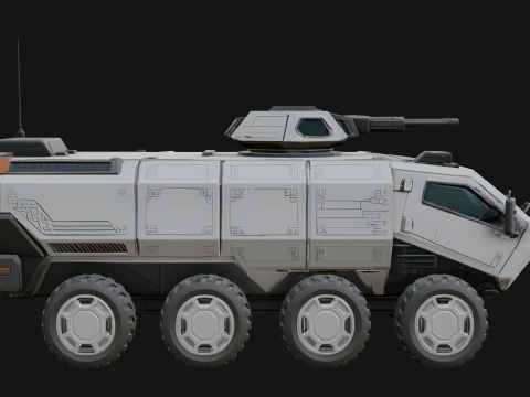 Wheeled Armored Carrier Model Design 1 - 3D Print Model 3D Print Model