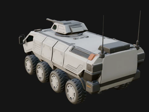 Wheeled Armored Carrier Model Design 1 - 3D Print Model 3D Print Model