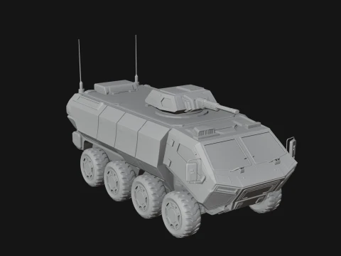 Wheeled Armored Carrier Model Design 1 - 3D Print Model 3D Print Model