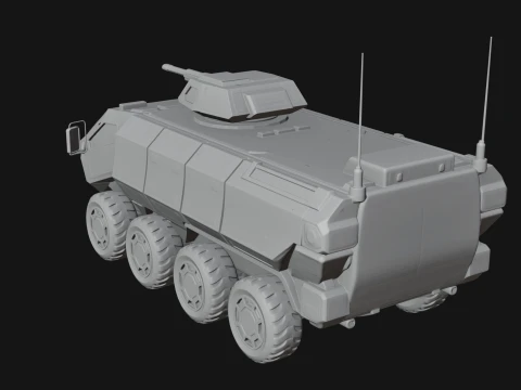 Wheeled Armored Carrier Model Design 1 - 3D Print Model 3D Print Model