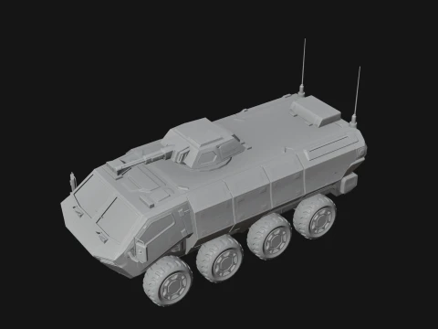 Wheeled Armored Carrier Model Design 1 - 3D Print Model 3D Print Model