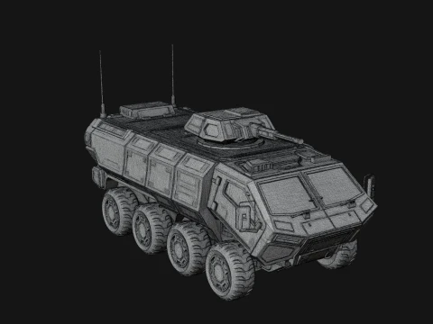 Wheeled Armored Carrier Model Design 1 - 3D Print Model 3D Print Model
