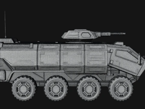 Wheeled Armored Carrier Model Design 1 - 3D Print Model 3D Print Model