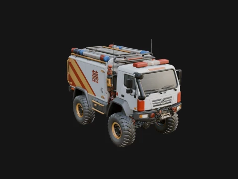 Rescue Truck Model Design 1 - 3D Print Model 3D Принт Модель
