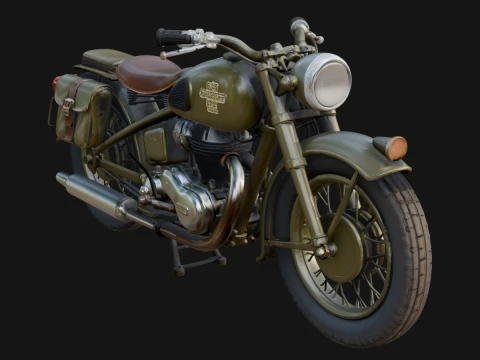 Vintage Motorcycle Model Design 1 - 3D Print Model 3D Print Model