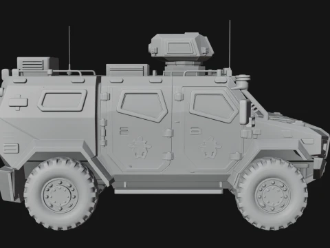 Armored Security Truck Model Design 2 - 3D Print Model 3D Print Model