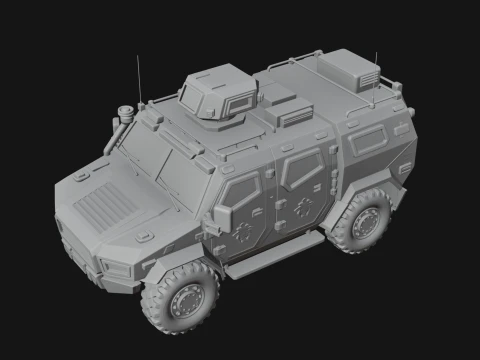 Armored Security Truck Model Design 2 - 3D Print Model 3D Print Model