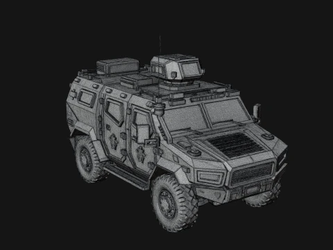 Armored Security Truck Model Design 2 - 3D Print Model 3D Print Model