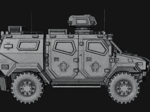 Armored Security Truck Model Design 2 - 3D Print Model 3D Print Model
