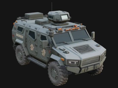 Armored Security Truck Model Design 2 - 3D Print Model 3D Print Model