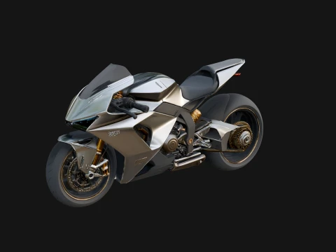 Sport Motorcycle Model Design 1 - 3D Print Model 3D Принт Модель