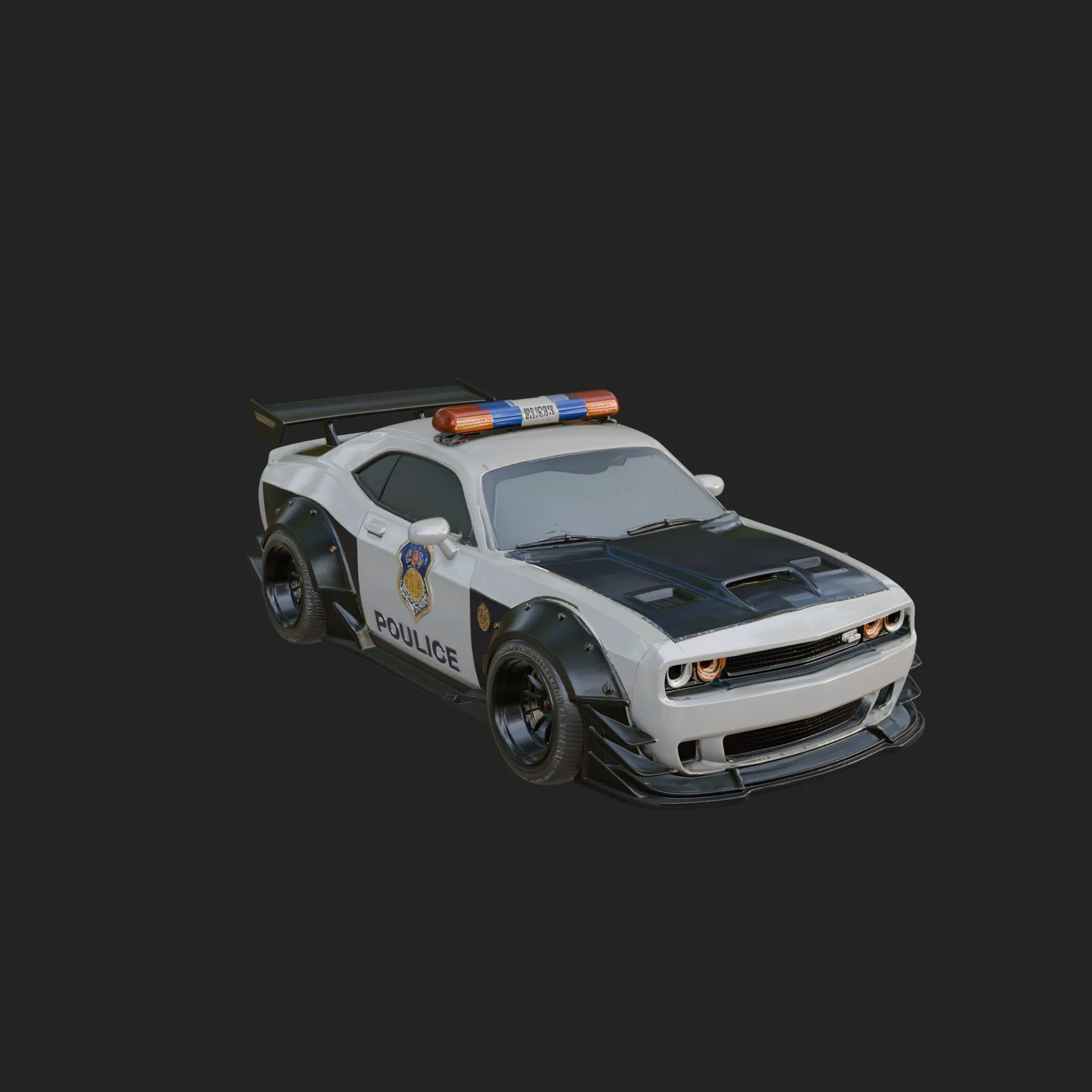 Police Patrol Car Model Design 1 - 3D Print Model 3D Print Model .c4d .max .obj .3ds .fbx .stl .blend 