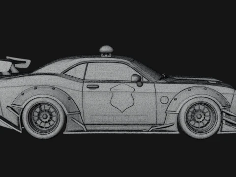 Police Patrol Car Model Design 1 - 3D Print Model 3D Print Model