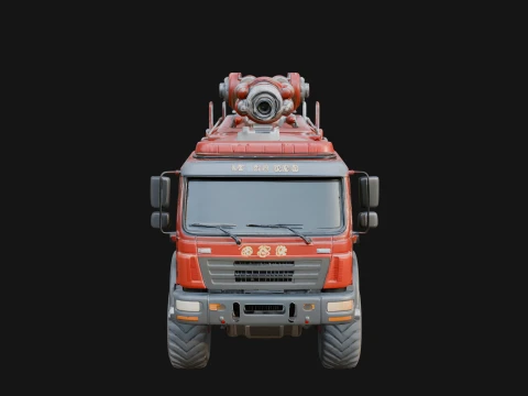 Fire Engine Model Design 2 - 3D Print Model 3D Print Model