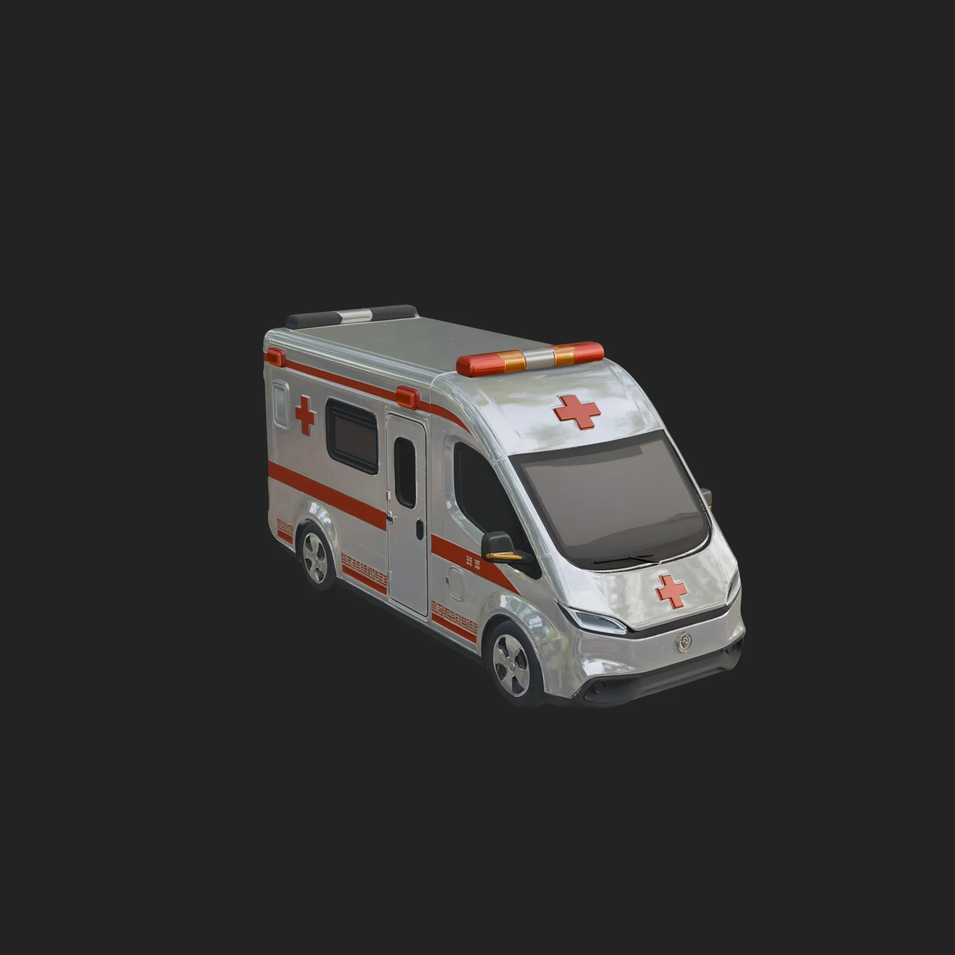 Ambulance Van Model Design 2 - 3D Print Model 3D Print Model .c4d .max .obj .3ds .fbx .stl .blend 