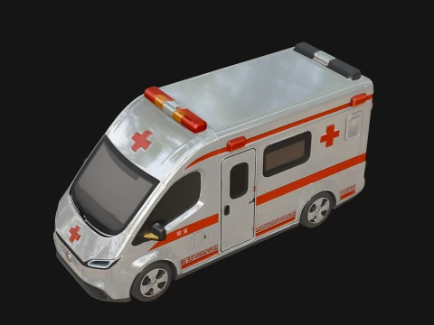 Ambulance Van Model Design 2 - 3D Print Model 3D Print Model