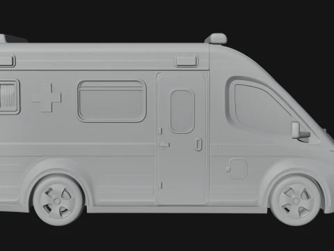 Ambulance Van Model Design 2 - 3D Print Model 3D Print Model