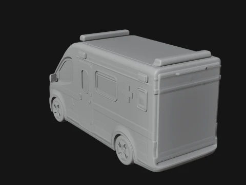 Ambulance Van Model Design 2 - 3D Print Model 3D Print Model