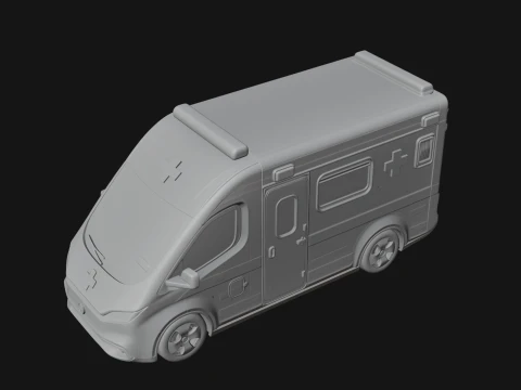 Ambulance Van Model Design 2 - 3D Print Model 3D Print Model
