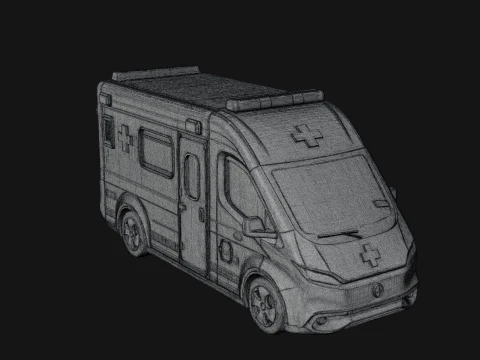 Ambulance Van Model Design 2 - 3D Print Model 3D Print Model