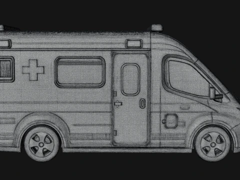 Ambulance Van Model Design 2 - 3D Print Model 3D Print Model