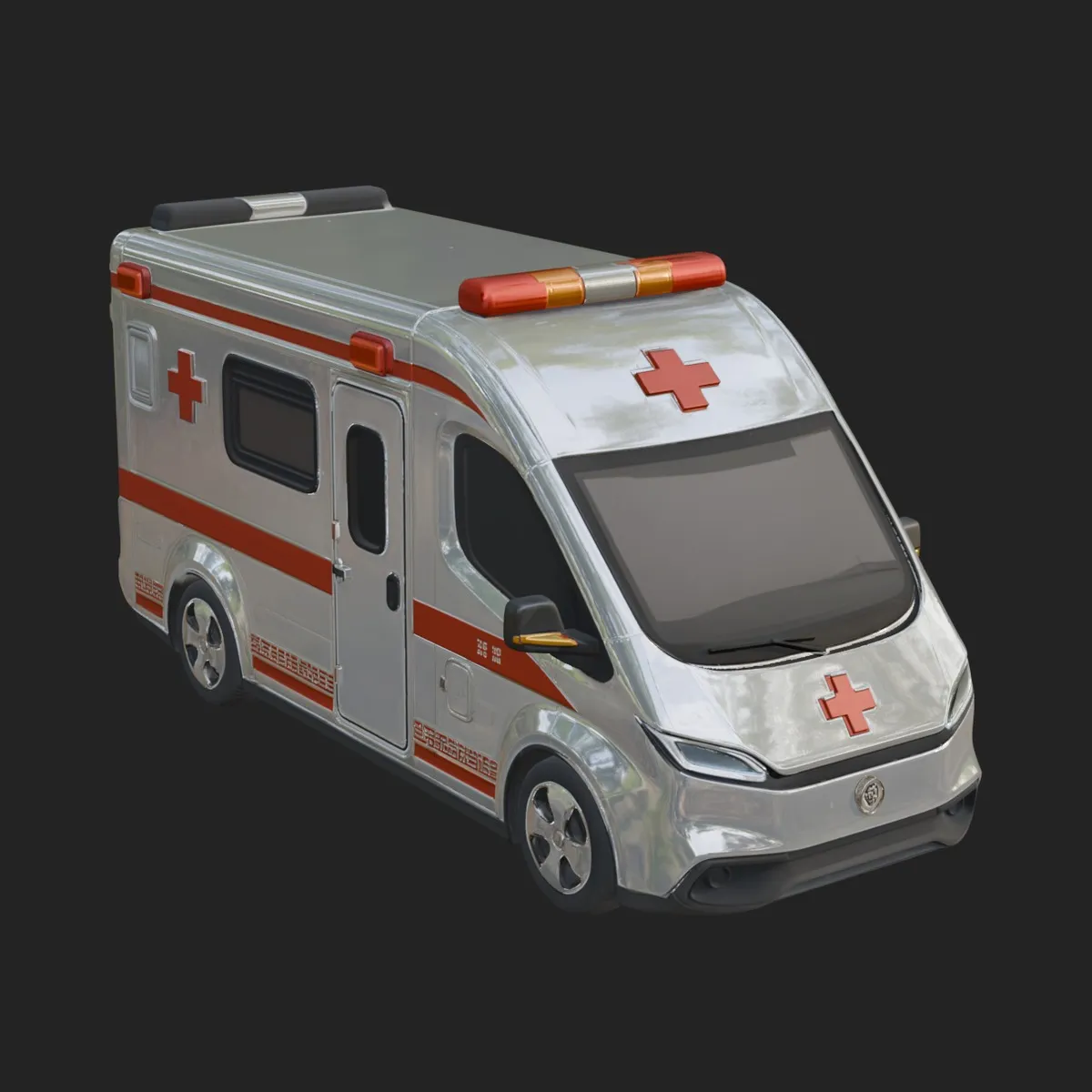Ambulance Van Model Design 2 - 3D Print Model 3D Print Model .c4d .max .obj .3ds .fbx .stl .blend 