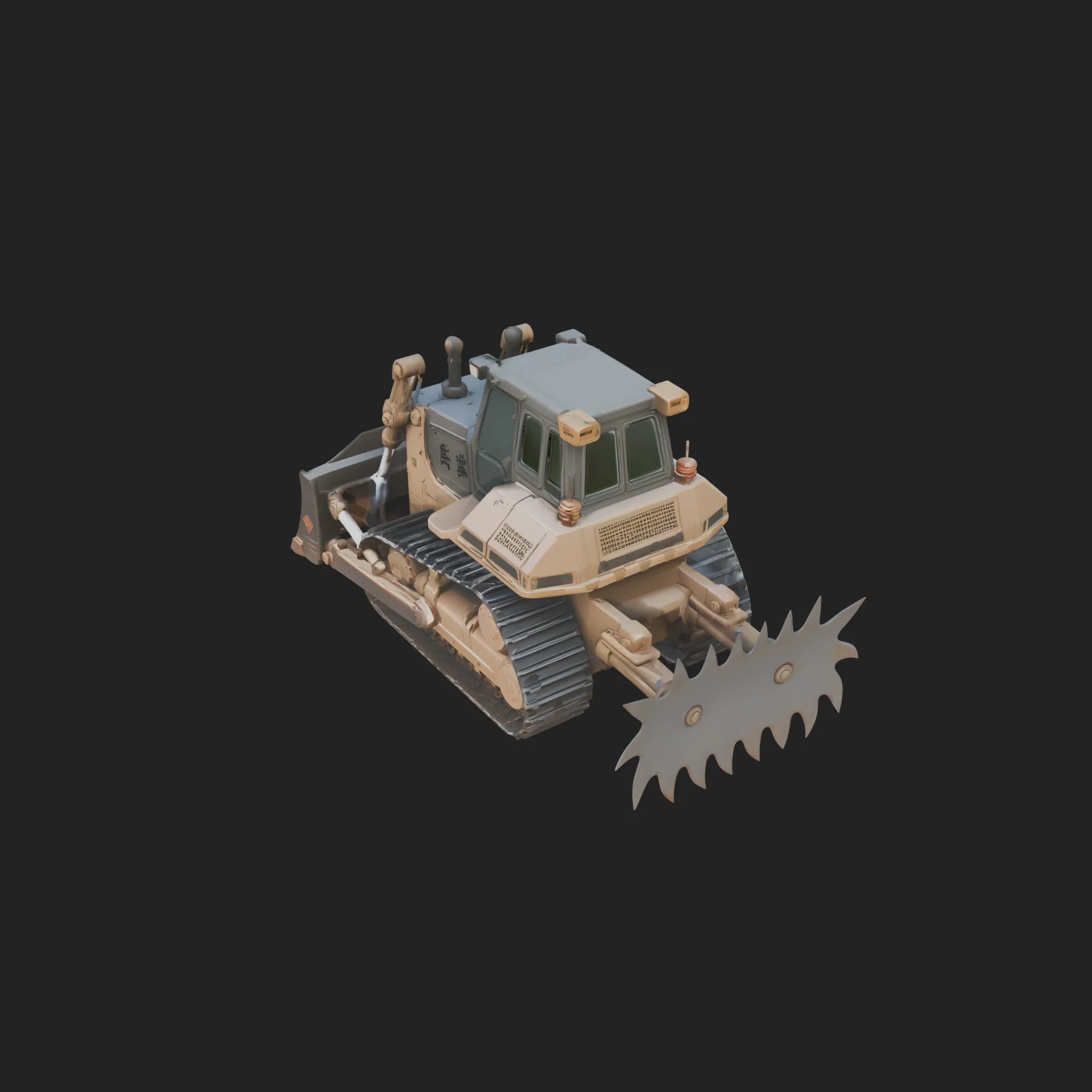Crawler Bulldozer Model Design 2 - 3D Print Model 3D Print Model .c4d .max .obj .3ds .fbx .stl .blend 