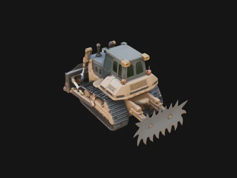 Crawler Bulldozer Model Design 2 - 3D Print Model 3D Принт Модель