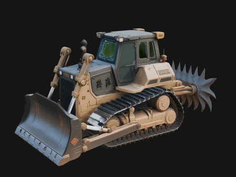 Crawler Bulldozer Model Design 2 - 3D Print Model 3D Print Model