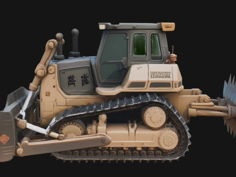 Crawler Bulldozer Model Design 2 - 3D Print Model 3D Print Model