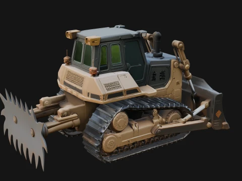 Crawler Bulldozer Model Design 2 - 3D Print Model 3D Print Model