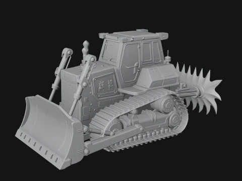 Crawler Bulldozer Model Design 2 - 3D Print Model 3D Print Model