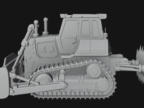 Crawler Bulldozer Model Design 2 - 3D Print Model 3D Print Model