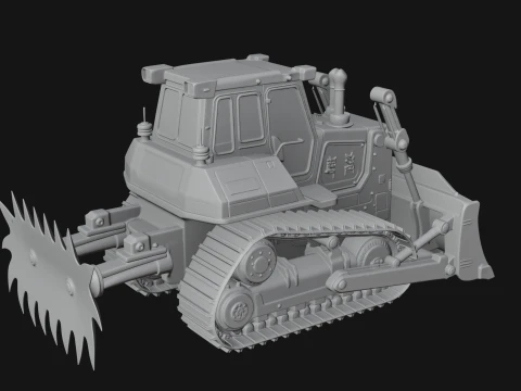 Crawler Bulldozer Model Design 2 - 3D Print Model 3D Print Model
