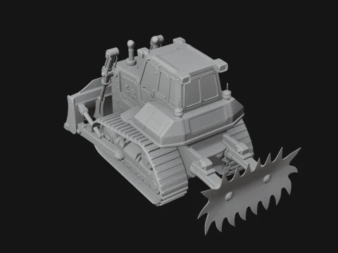 Crawler Bulldozer Model Design 2 - 3D Print Model 3D Print Model