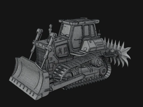 Crawler Bulldozer Model Design 2 - 3D Print Model 3D Print Model