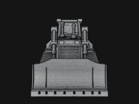 Crawler Bulldozer Model Design 2 - 3D Print Model 3D Print Model