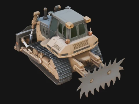 Crawler Bulldozer Model Design 2 - 3D Print Model 3D Print Model