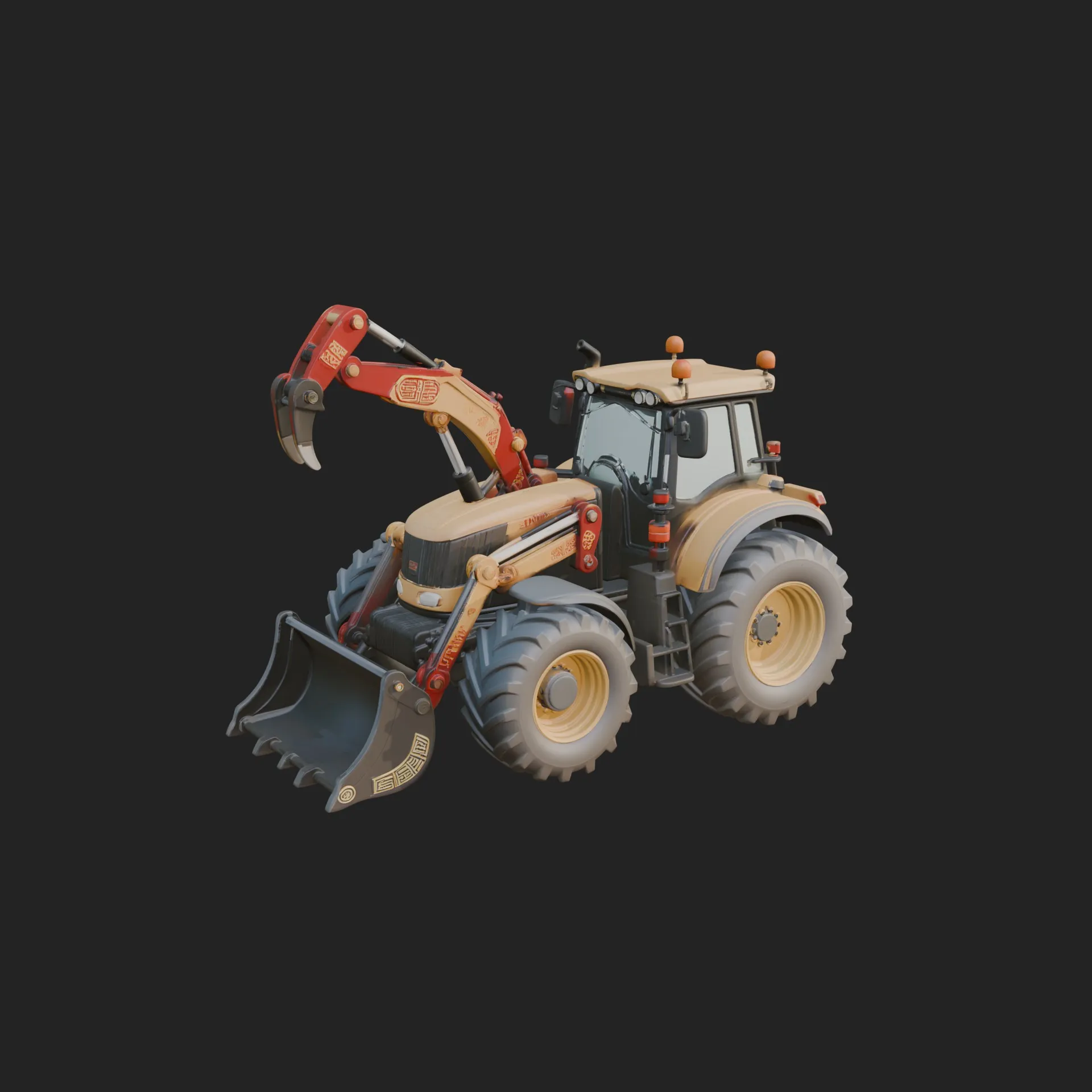 Backhoe Loader Model Design 1 - 3D Print Model 3D Print Model .c4d .max .obj .3ds .fbx .stl .blend