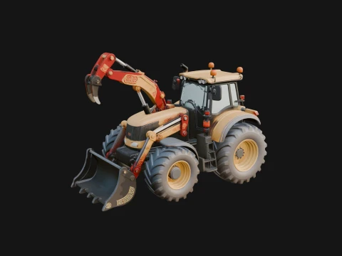 Backhoe Loader Model Design 1 - 3D Print Model 3D Принт Модель