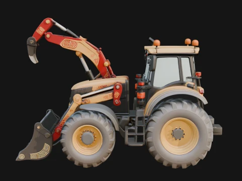 Backhoe Loader Model Design 1 - 3D Print Model 3D Print Model