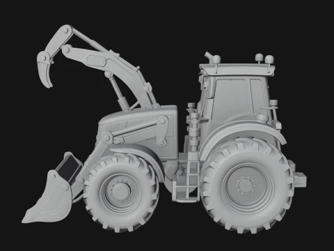 Backhoe Loader Model Design 1 - 3D Print Model 3D Print Model