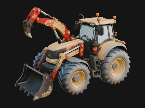 Backhoe Loader Model Design 1 - 3D Print Model 3D Print Model
