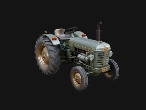 Vintage Tractor Model Design 1 - 3D Print Model 3D Принт Модель