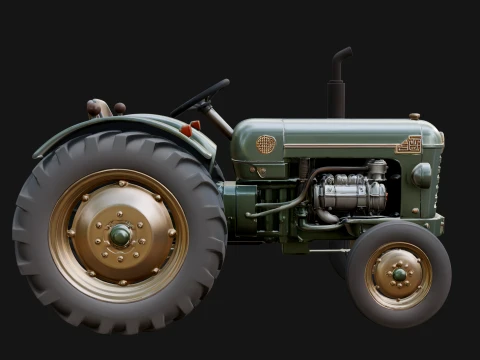 Vintage Tractor Model Design 1 - 3D Print Model 3D Print Model