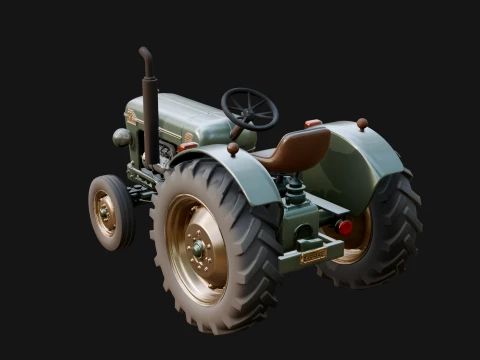 Vintage Tractor Model Design 1 - 3D Print Model 3D Print Model