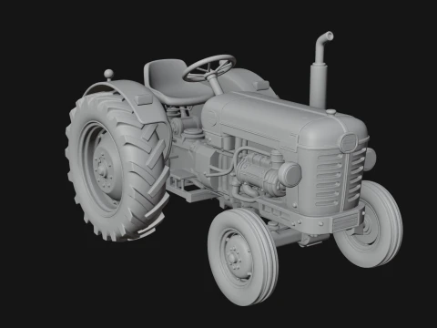 Vintage Tractor Model Design 1 - 3D Print Model 3D Print Model